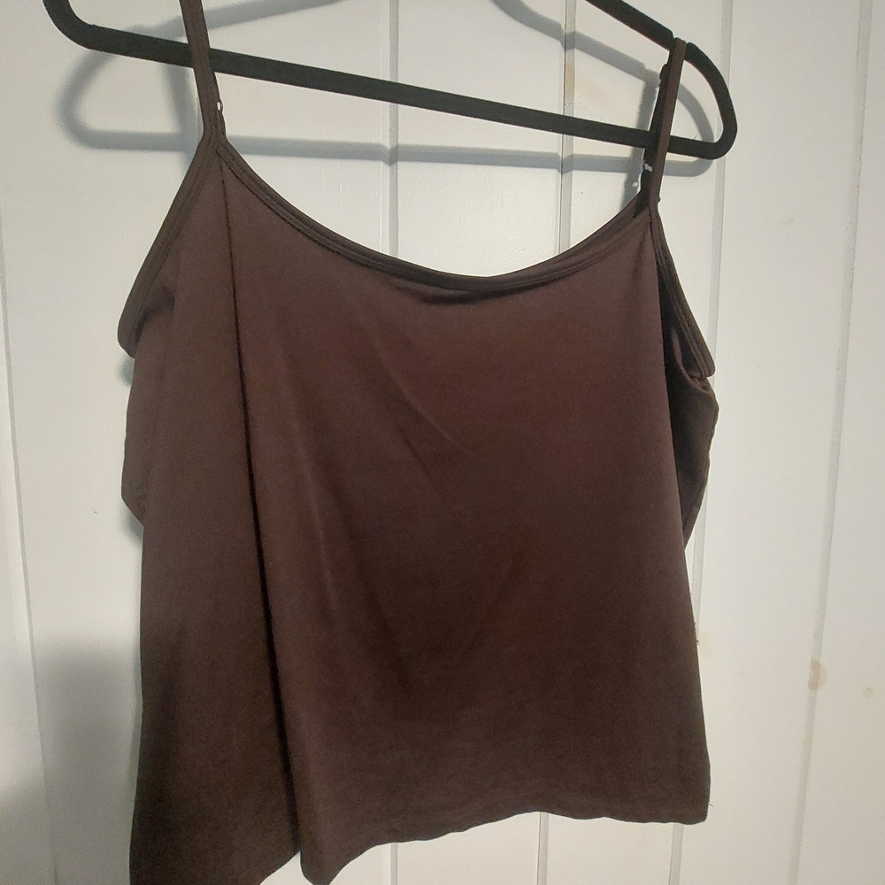 dressbarn Brown Spaghetti-Strap Camisole
